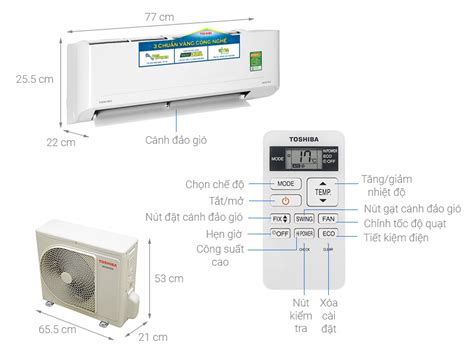 Máy lạnh Toshiba 1 HP Inverter RAS H10C4KCVG V 2022 Thái Lan ĐIỆN