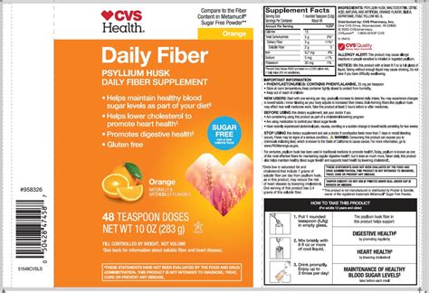 Buy Psyllium Husk Natural Fiber Cvs Health Natural Daily Fiber Sugar