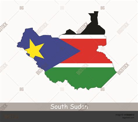 South Sudan Flag Map Vector Photo Free Trial Bigstock