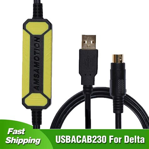 AMSAMOTION USBACAB230 For Delta DVP PLC 14SS211R Programming Cable USB