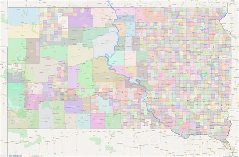 South Dakota County Map With Towns