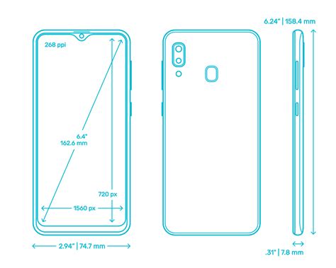 Samsung Galaxy A20 2019 Dimensions And Drawings Dimensionsguide