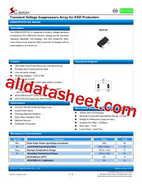 Esd V T C Datasheet Pdf Socay Electornics Co Ltd