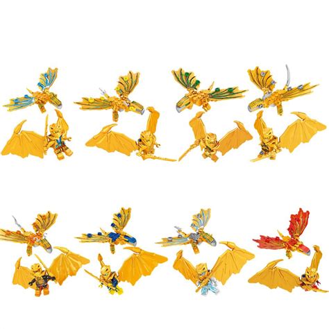 Golden Dragon Nya Cole Jay Minifigures Compatible Lego Golden Ninjago Set