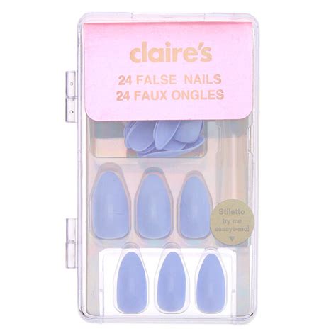 Faux Ongles Stiletto Brillants Lilas Lot De 24 Claires Fr