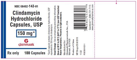 Rx Item Clindamycin Hcl Caps 150mg Cap 100 By Glenmark Pharma Gen Cleocin