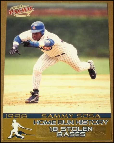 Pacific Home Run History Sammy Sosa Card Chicago Cubs Bases