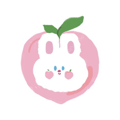 Korean Cute Bunny Png Picture Korean Peach Cute Bunny Sticker Korean