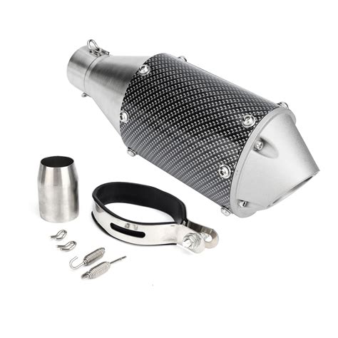 Mm Universal Stainless Steel Motorcycle Carbon Fiber Tail Exhaust