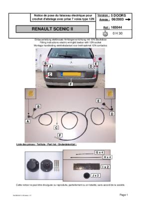 Notice Faisceau Attelage Citroen C Pdf Notice Manuel D Utilisation