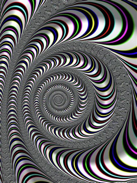 Trippy Colorful Fractal Spiral Op Art Art Print By Matthias Hauser