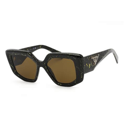 Prada Dark Brown Irregular Ladies Sunglasses Pr 14zs 19d01t 50