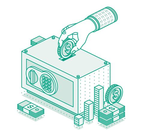 main met argent dans sûr isométrique concept de des économies argent