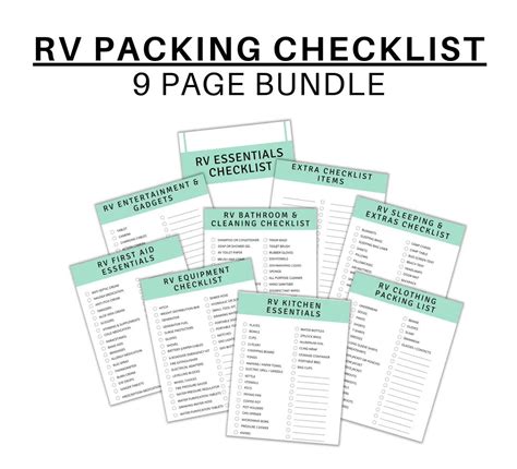 Rv Checklist Camping Checklist Printable Rv Camper Lists Camping Supplies List Perfect For