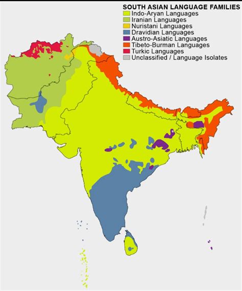 South Asian Language Families R MapPorn