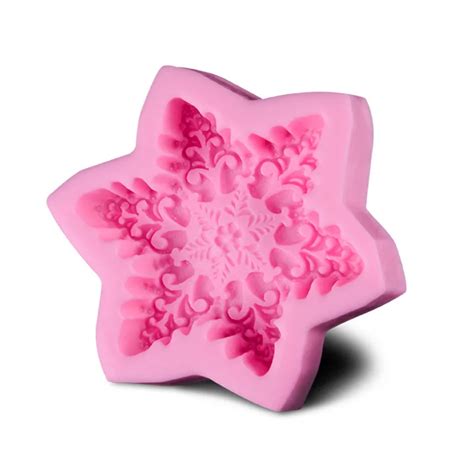 Diy Snowflake Shaped 3d Silicone Press Mold Cake Decoration Fondant Mold Food Grade Silicone