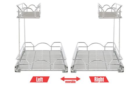 Ocg Under Sink Cabinet Organizer Two Tier Pull Out Shelf 11 75w X 17d