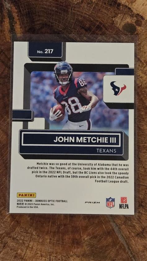 Donruss Optic Prizm John Metchie Iii Blue Glitter Rated Rookie Ssp