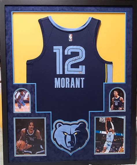 Ja Morant Signed Grizzlies 32x36 Custom Framed Jersey Display Panini