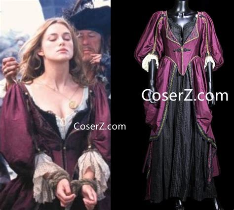 Elizabeth Swann Costume Purple Dress by Keira Knightley from Pirates o ...