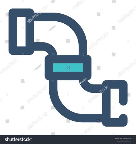 Plumbing Pipe Construction Icon Lineal Stock Vector Royalty Free