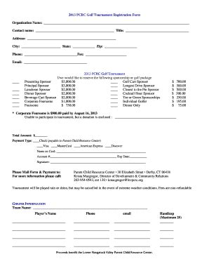 Fillable Online Lnvpcrc Pcrc Golf Sponsorship Form Web Versiondoc