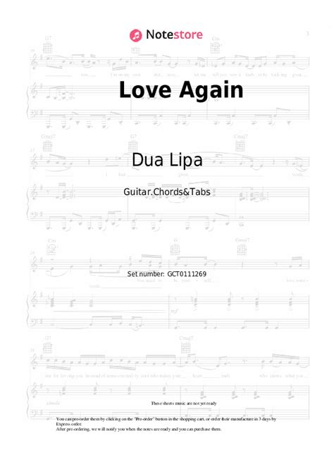 Love Again chords and tabs Dua Lipa in Note-Store.com | Guitar.Chords&Tabs SKU GCT0111269