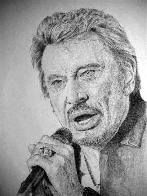 Johnny Hallyday Dessiné par Manvale Portraits Portrait dessin