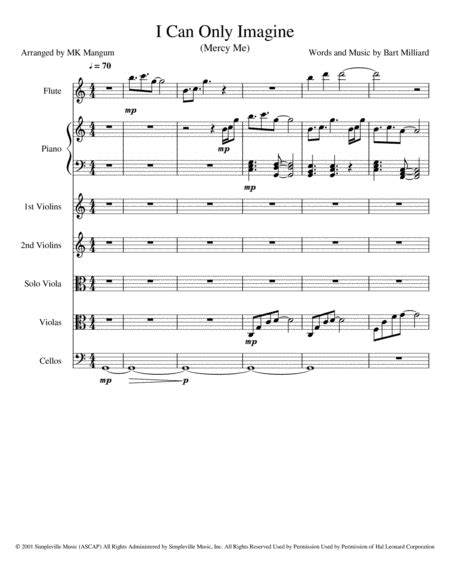 I Can Only Imagine Arr MK Mangum By Mercy Me Sheet Music For