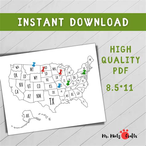 United States Map Coloring Page Printable | US Map for Coloring for ...