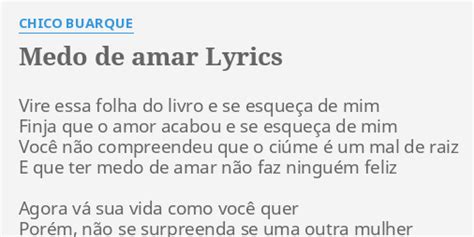 Medo De Amar Lyrics By Chico Buarque Vire Essa Folha Do