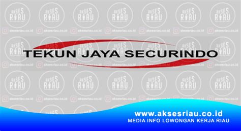 Lowongan PT Tekun Jaya Securindo Pekanbaru April 2022 LOWONGAN KERJA