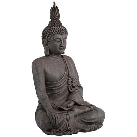 Sitting Buddha 42" High Gray Indoor-Outdoor Statue - #33M46 | Lamps Plus