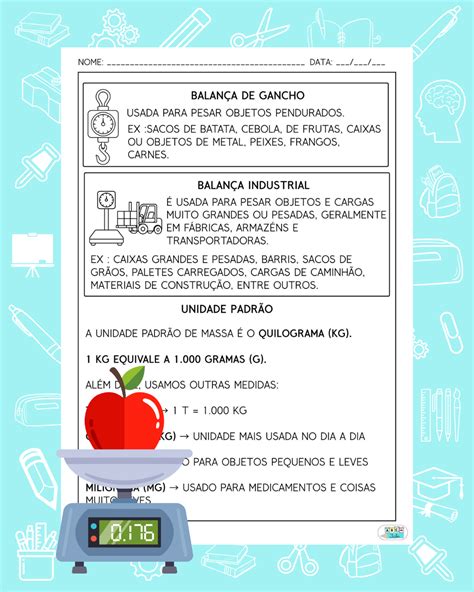 Medidas De Massa 3 Ano Explicação - MEDIDAS DE MASSA – 3º ano – ABC da Fabi – Recursos Pedagógicos para ...