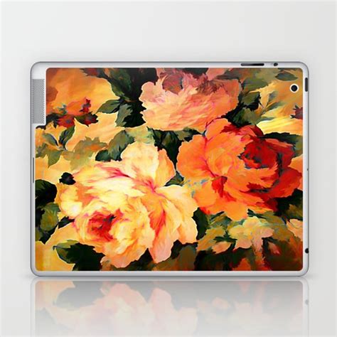 Vintage Painterly Floral Abstract Laptop Ipad Skin By Judy Palkimas