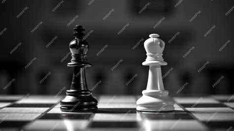 Premium AI Image | A black and white chess pieces on a chessboard