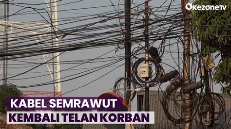 Kabel Semrawut Kembali Telan Korban Pengendara Motor Dan Anaknya Jatuh