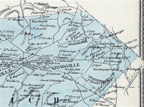 1862 Map Of Greenwich Township Berks County Pennsylvania Etsy