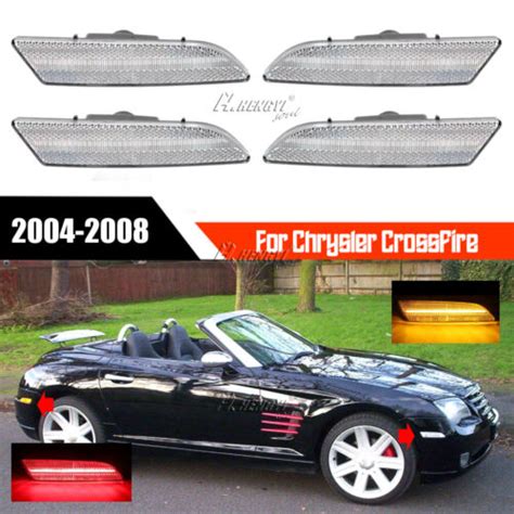 For 2004 2008 Chrysler Crossfire 4x Clear Bumper Turn Signal Side Marker Light Ebay