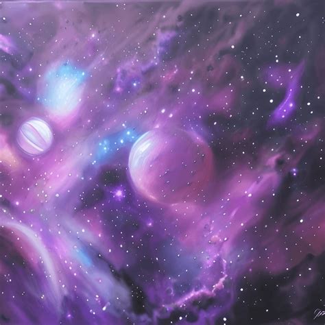 Purple Cosmic Painting · Creative Fabrica