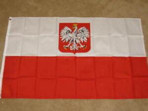 OLD POLAND FLAG 2X3 POLISH FLAGS WHITE EAGLE CREST F381 | eBay