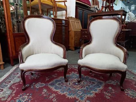 Manyantiques Par De Antiguos Sillones Coloniales En Caoba Mercadolibre