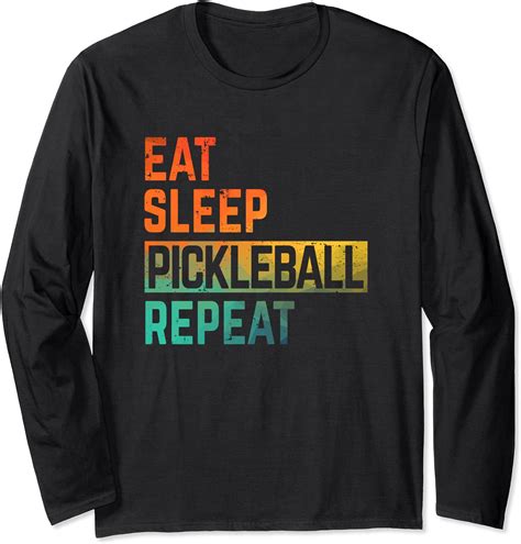 Pickleball Eat Sleep Repeat Watercolor Long Sleeve T Shirt Amazon Co