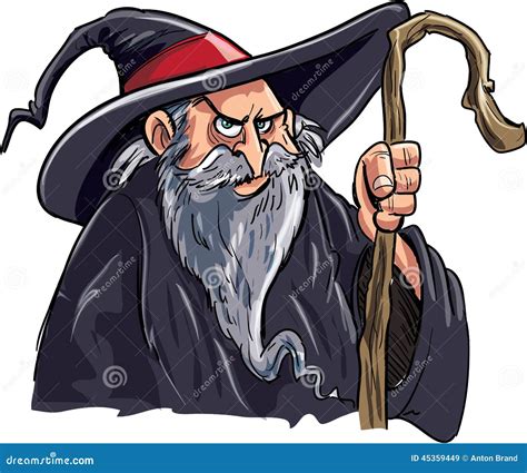 Cartoon Wizard With A Staff Stock Illustration Image 45359449