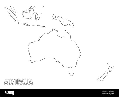 Mappa del continente oceania Imágenes de stock en blanco y negro