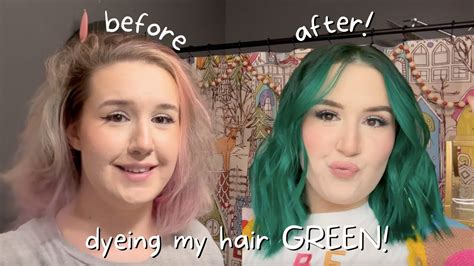 Dyeing My Hair GREEN Manic Panic Green Envy Enchanted Forest YouTube