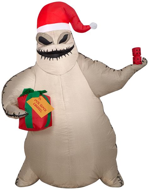 Gemmy Christmas Airblown Inflatable Oogie Boogie W Santa Hat And