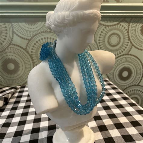 1950s Coppola E Toppo Italian Plastic Beaded Necklace Gem