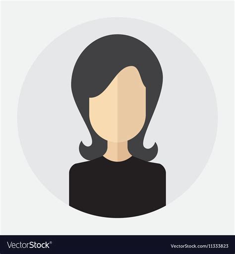 Female Face Avatar Round Flat Icon With Women Vector Image