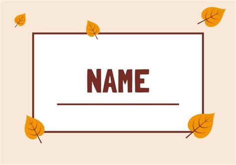 Fall Leaves Name Tags Printables